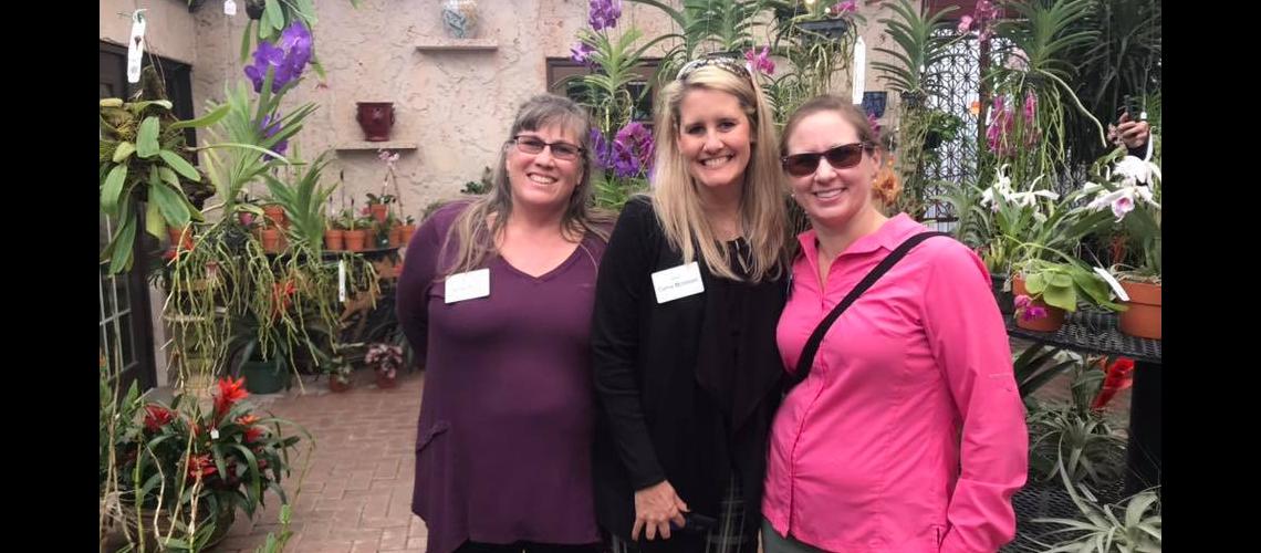 Anne Bays, Carrie McIntosh, and Stephanie Halcomb at R.F. Orchids